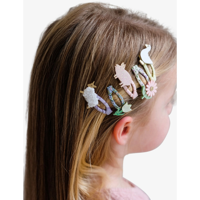 Mimi & Lula farmyard hair clips set of five 4cm (British brand)