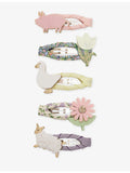 Mimi & Lula farmyard hair clips set of five 4cm (British brand)