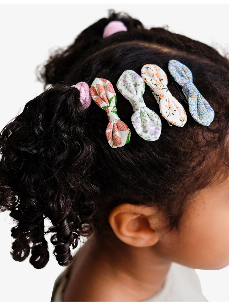 Mimi & Lula bow floral-print hair clips set of four, UK version