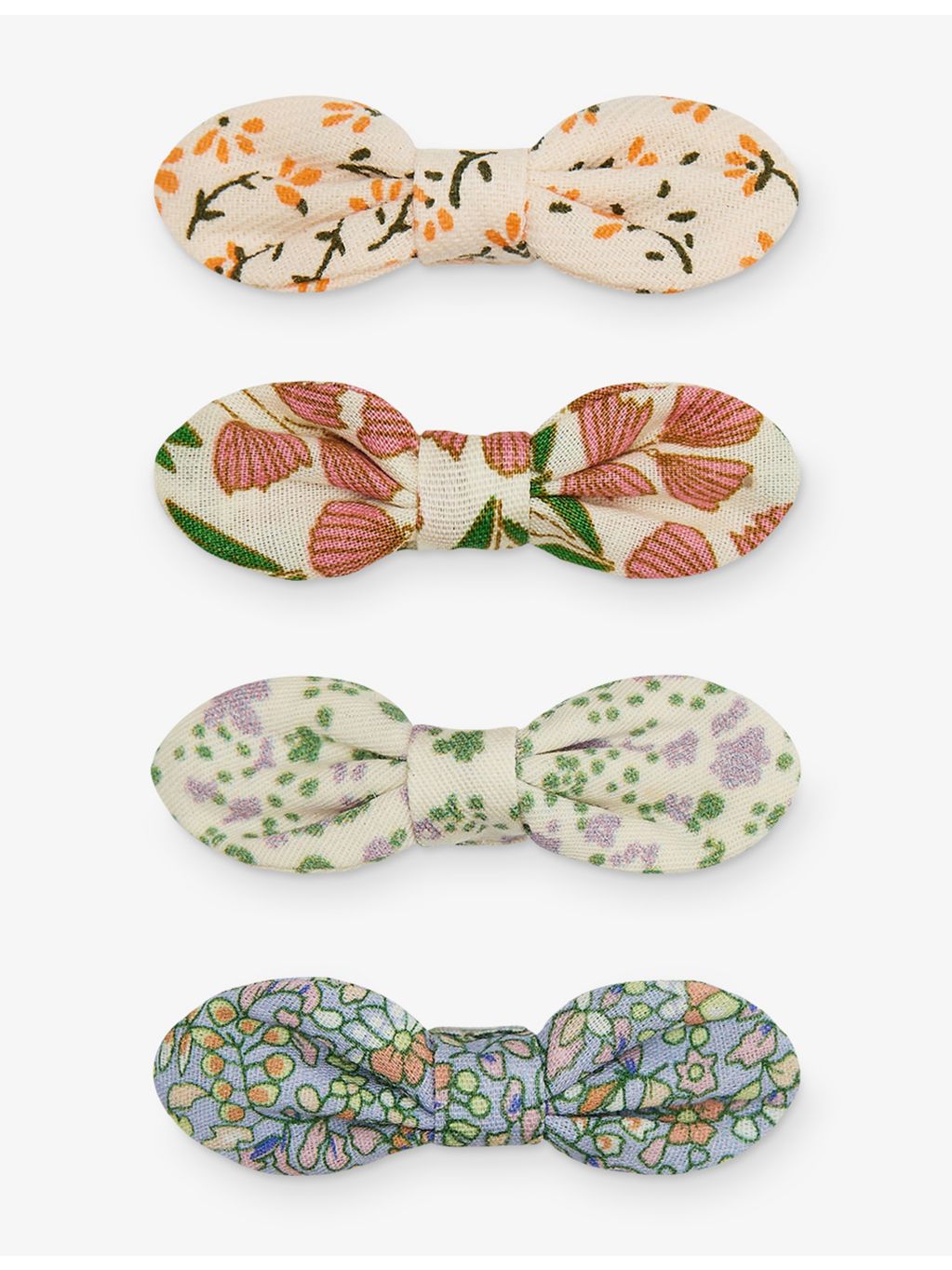 Mimi & Lula bow floral-print hair clips set of four, UK version