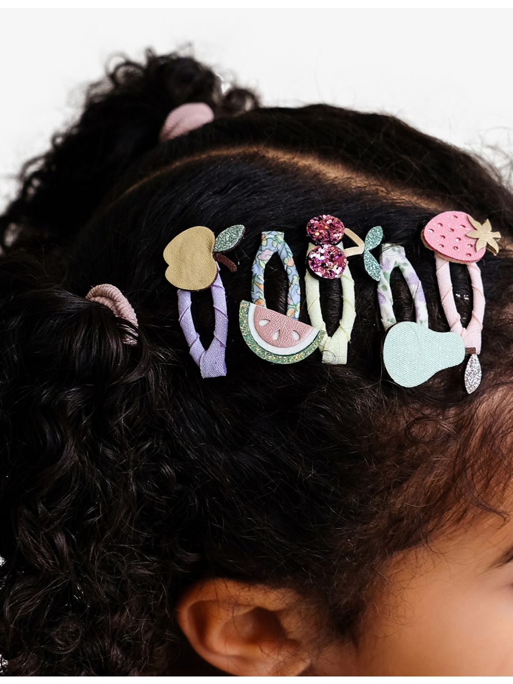 Mimi & Lula fabric fruit salad hair clips set, UK version