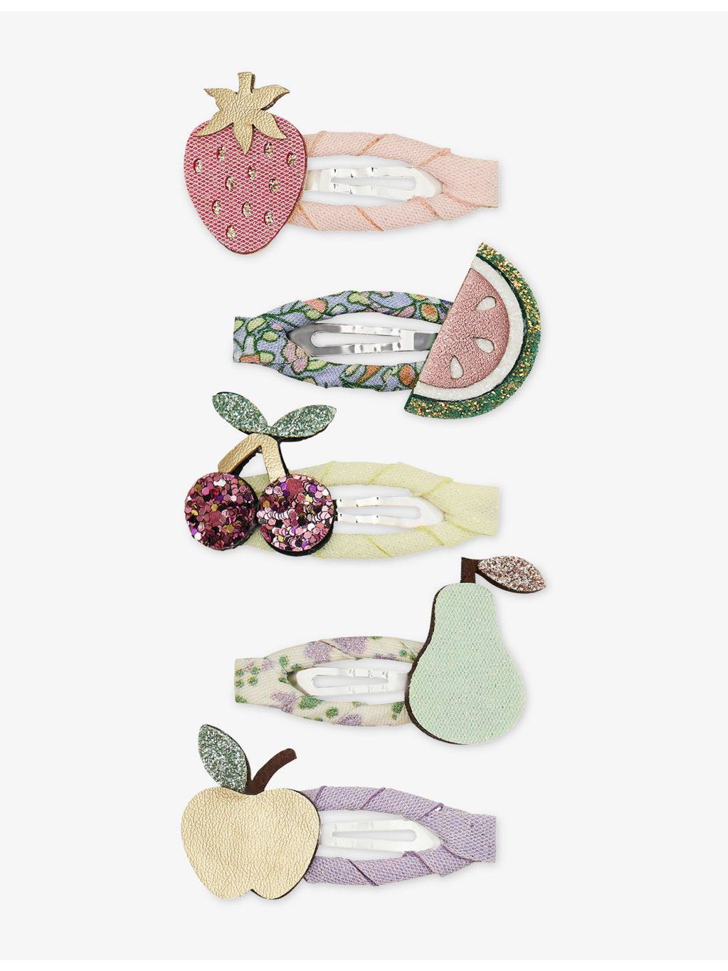Mimi & Lula fabric fruit salad hair clips set, UK version