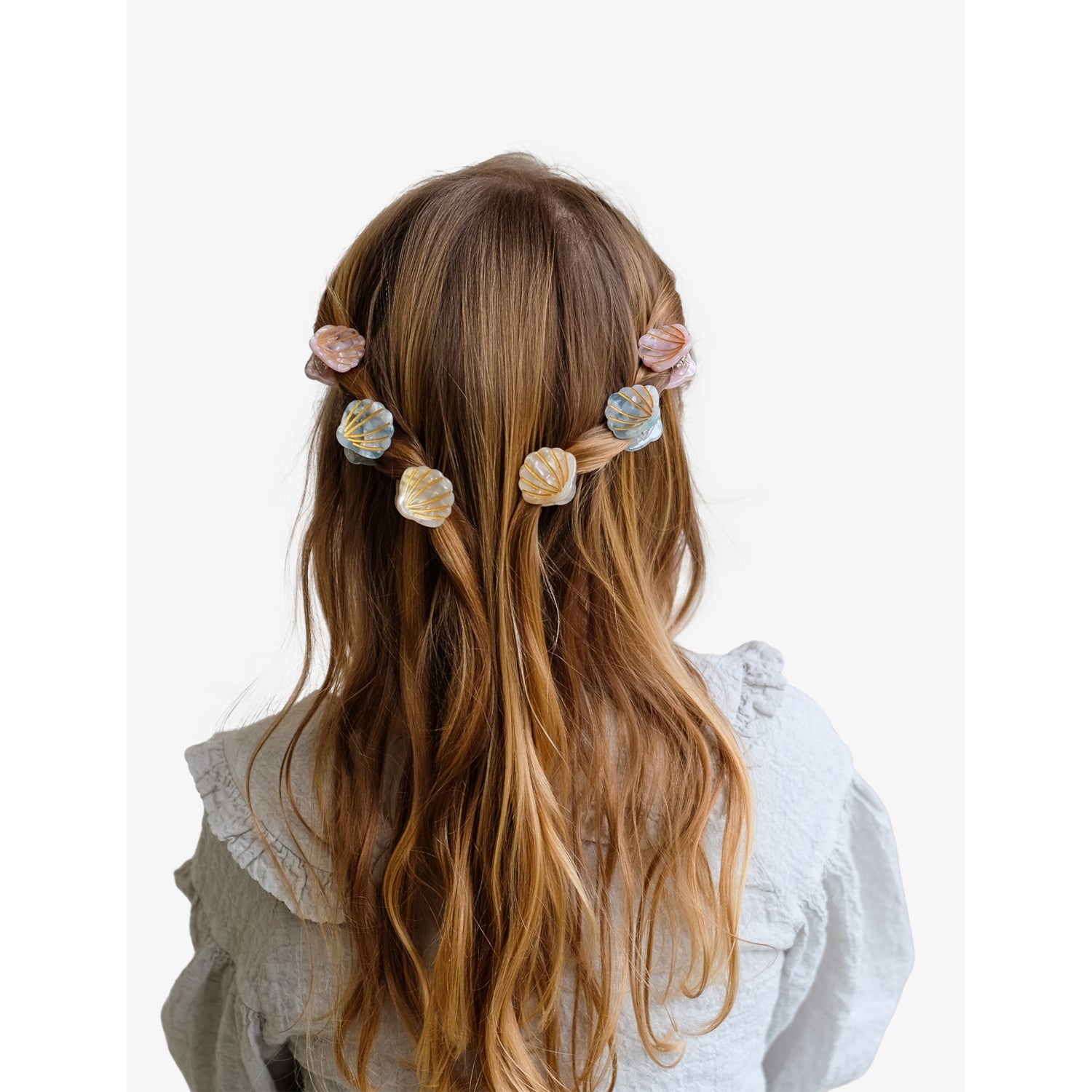 Mimi & Lula shell acetate hair clips set of six (British brand)