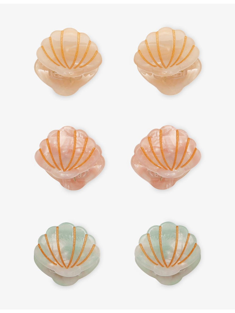 Mimi & Lula shell acetate hair clips set of six (British brand)