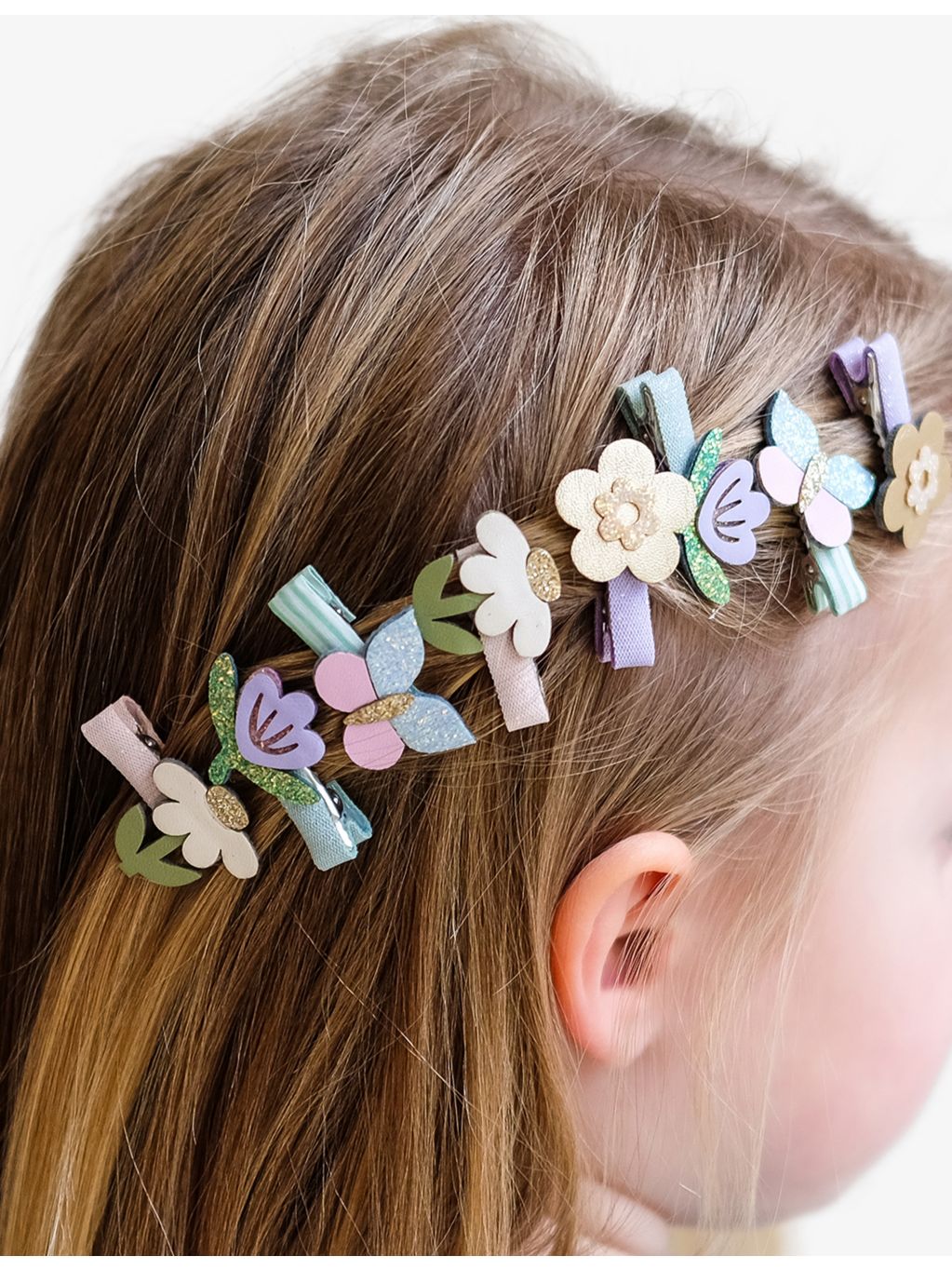 Mimi & Lula woven hair clips, Flower Garden set - British product