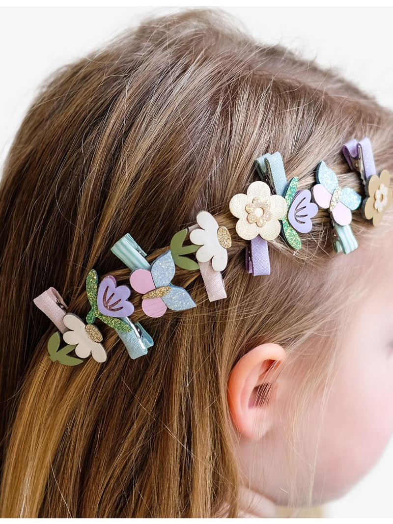 Mimi & Lula woven hair clips, Flower Garden set - British product