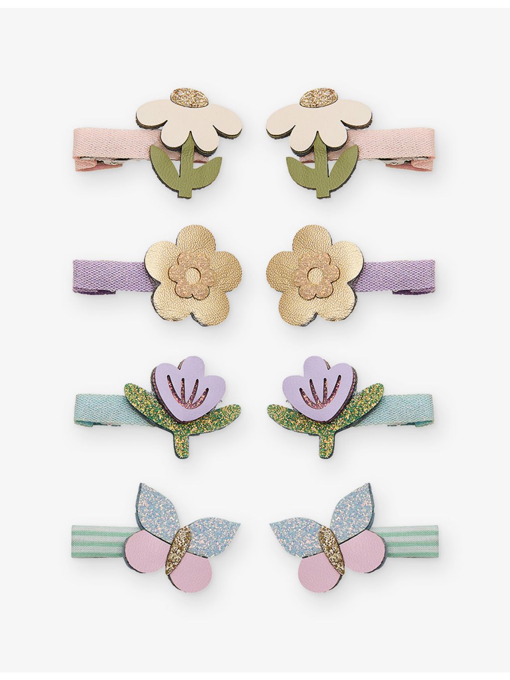 Mimi & Lula woven hair clips, Flower Garden set - British product