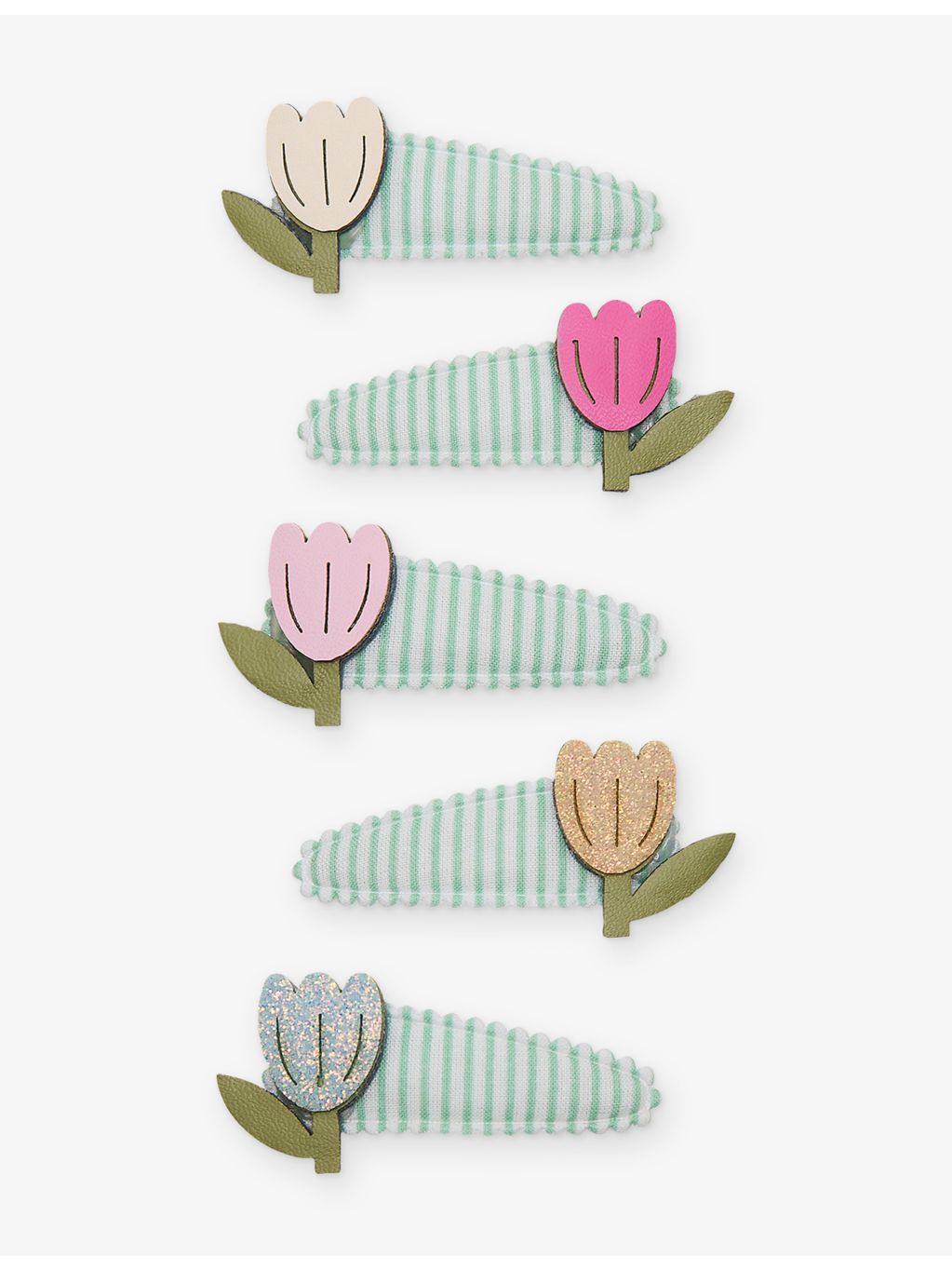 Mimi & Lula tulip fabric hair clips set of five (British brand)