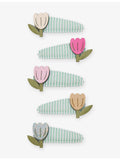Mimi & Lula tulip fabric hair clips set of five (British brand)