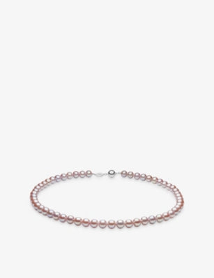 Yoko London 18ct gold pink freshwater pearl necklace, imported from the UK