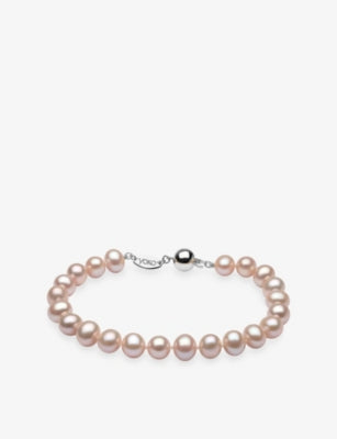 Yoko London 18ct gold freshwater pink pearl bracelet, imported from the UK