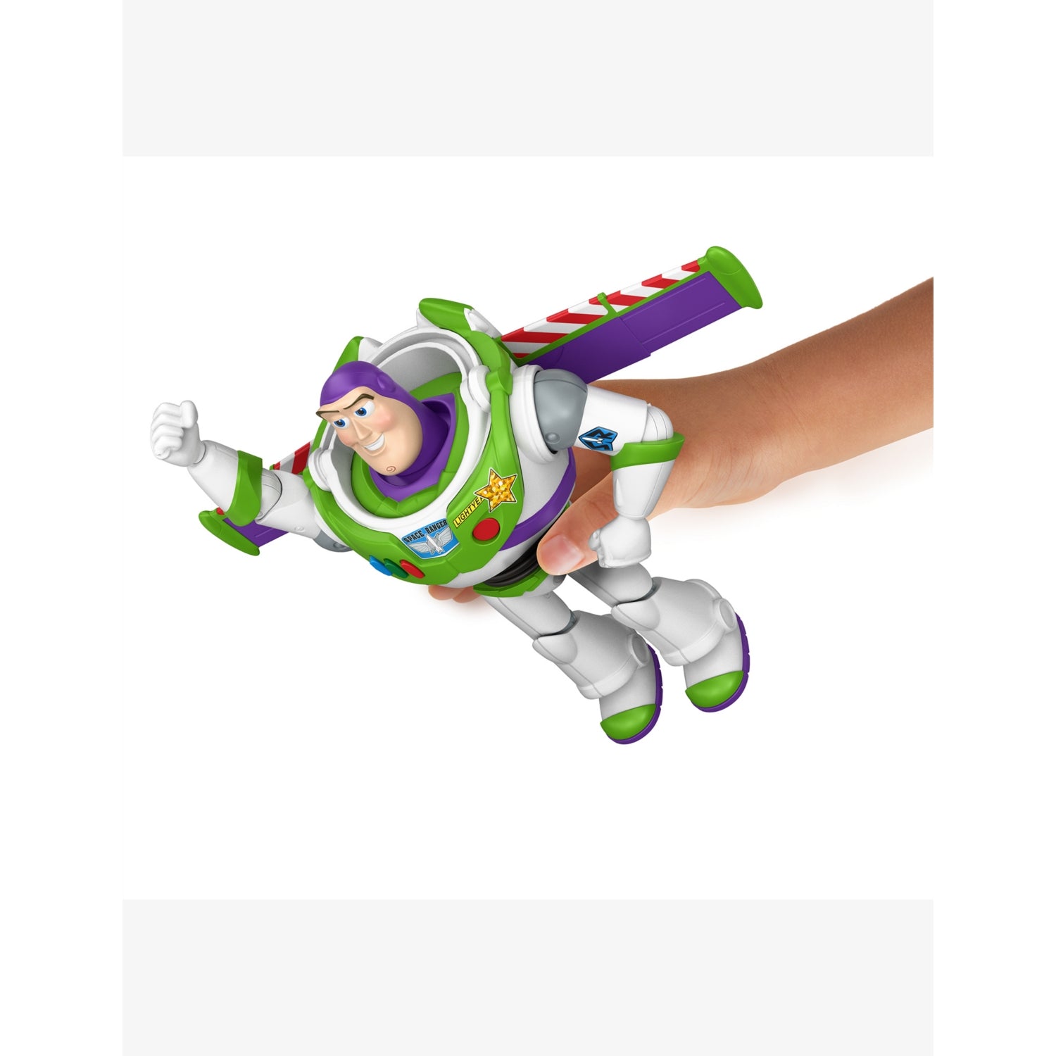 Action figure of Buzz Lightyear with pop-out wings 30cm, UK version