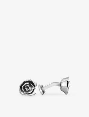Montblanc stainless steel rose cufflinks 1.5cm - British product