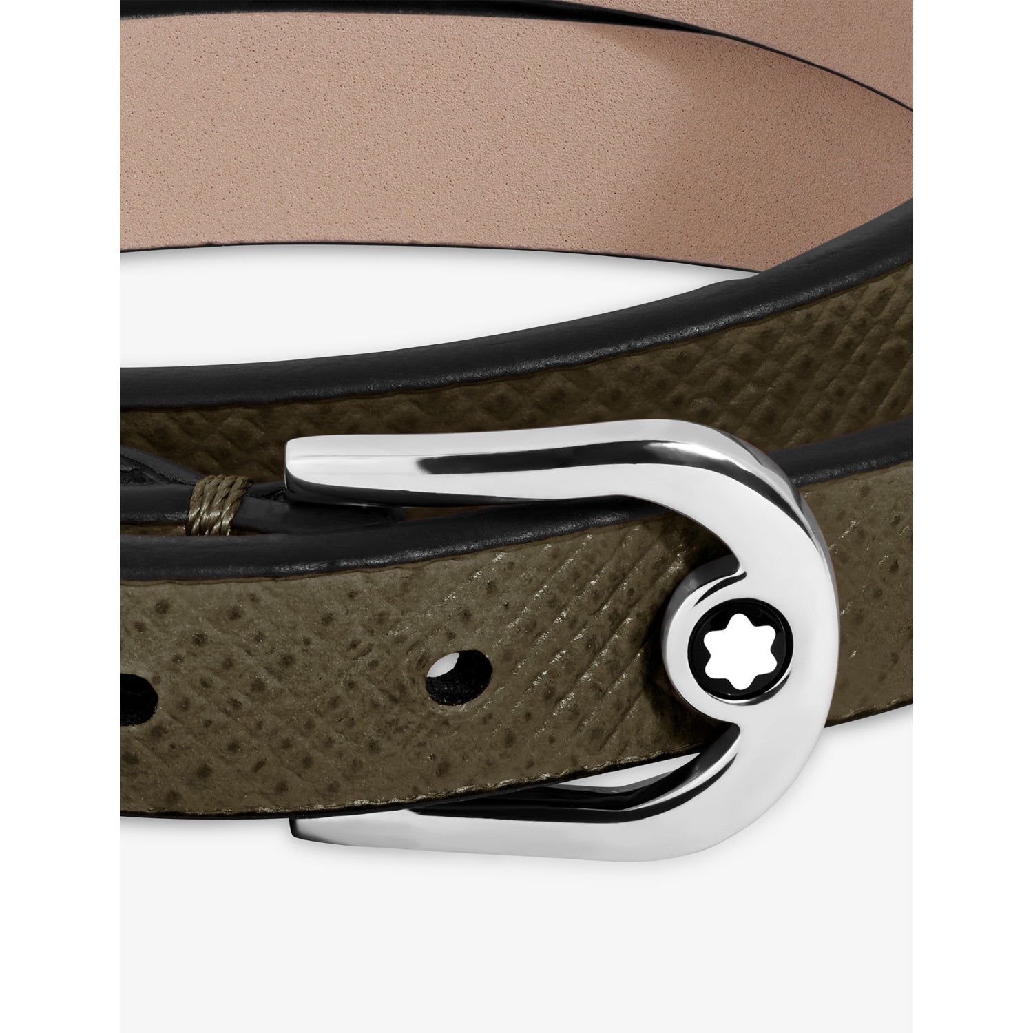 Montblanc leather bracelet with horseshoe buckle, Italian made (British brand)