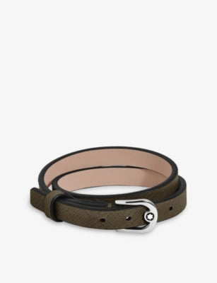 Montblanc leather bracelet with horseshoe buckle, Italian made (British brand)