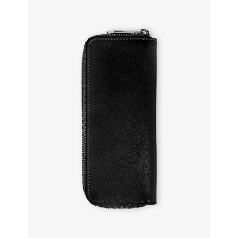 Montblanc leather pen pouch with zip for two pens, British brand