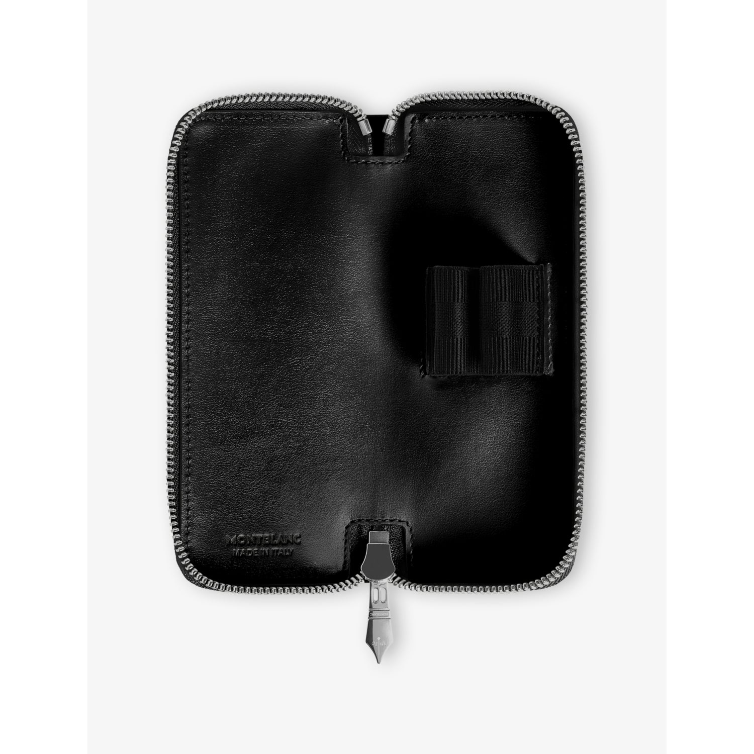 Montblanc leather pen pouch with zip for two pens, British brand