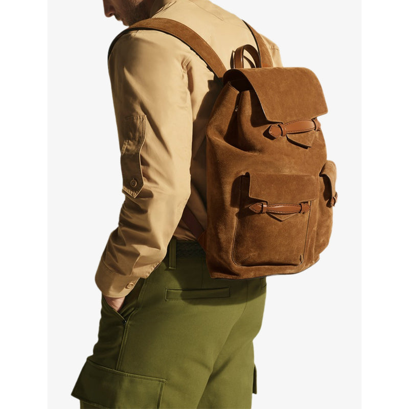 Montblanc suede envelope backpack with logo plaque, UK version