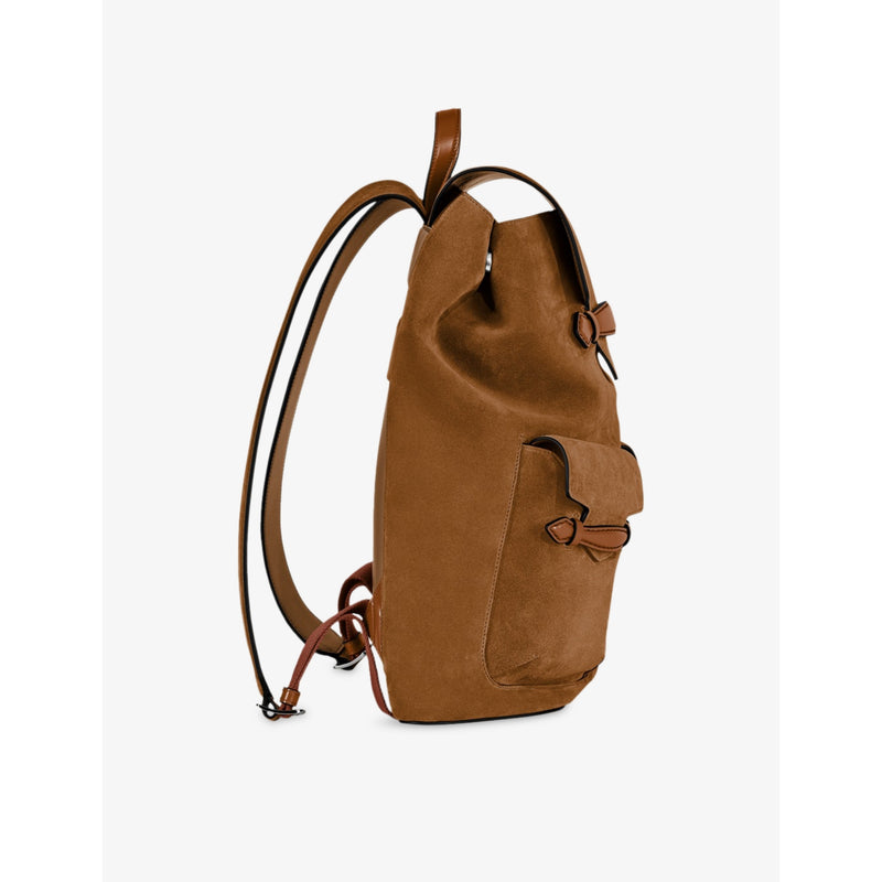 Montblanc suede envelope backpack with logo plaque, UK version