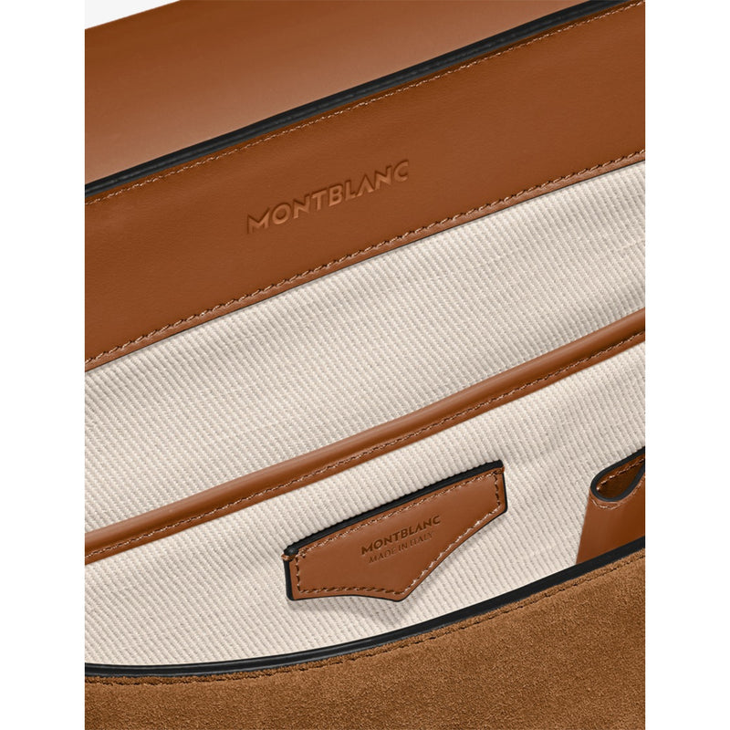 Montblanc suede envelope backpack with logo plaque, UK version