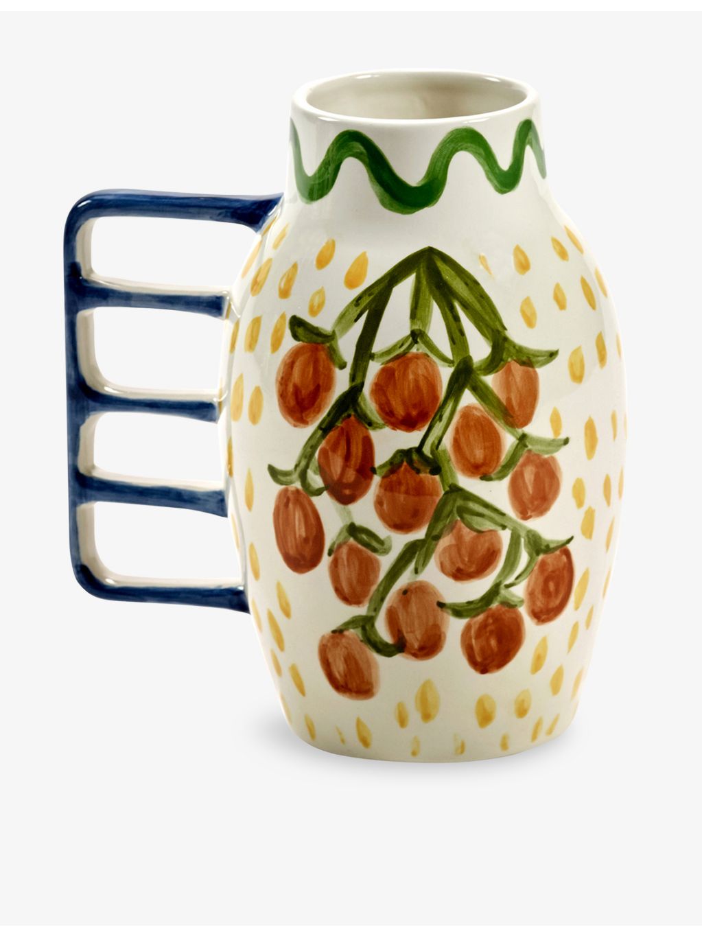 Serax hand-painted ceramic vase with sculptural handle - British product
