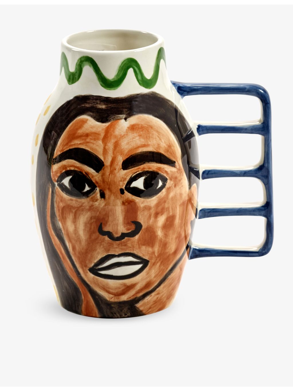 Serax hand-painted ceramic vase with sculptural handle - British product