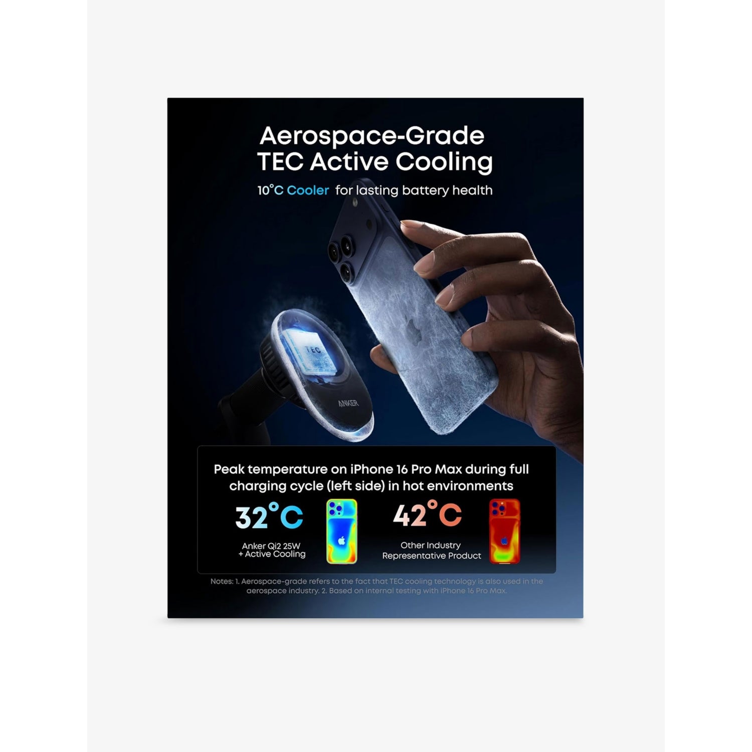 Anker Qi2 25W wireless car charger - British product