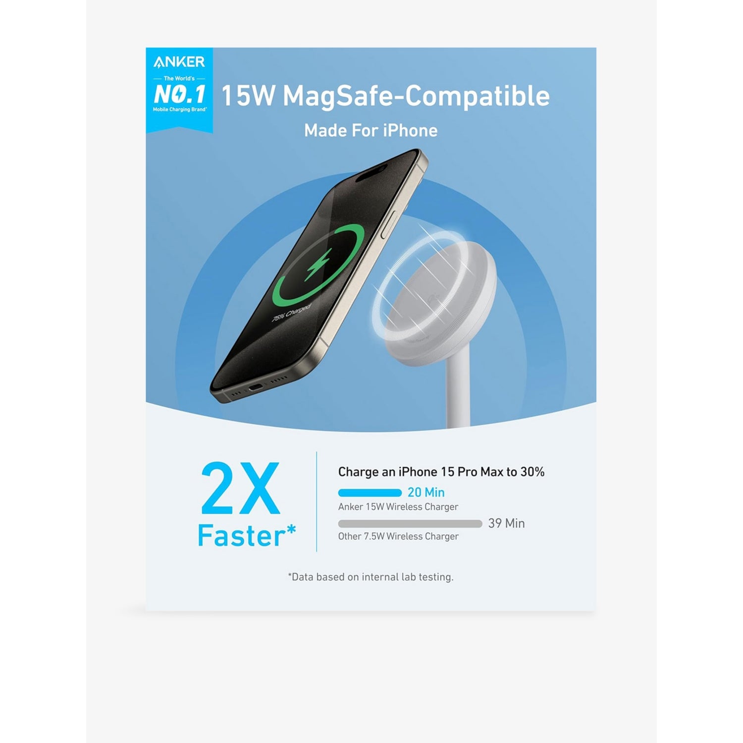 Anker MagGo 15W wireless charging stand - British product