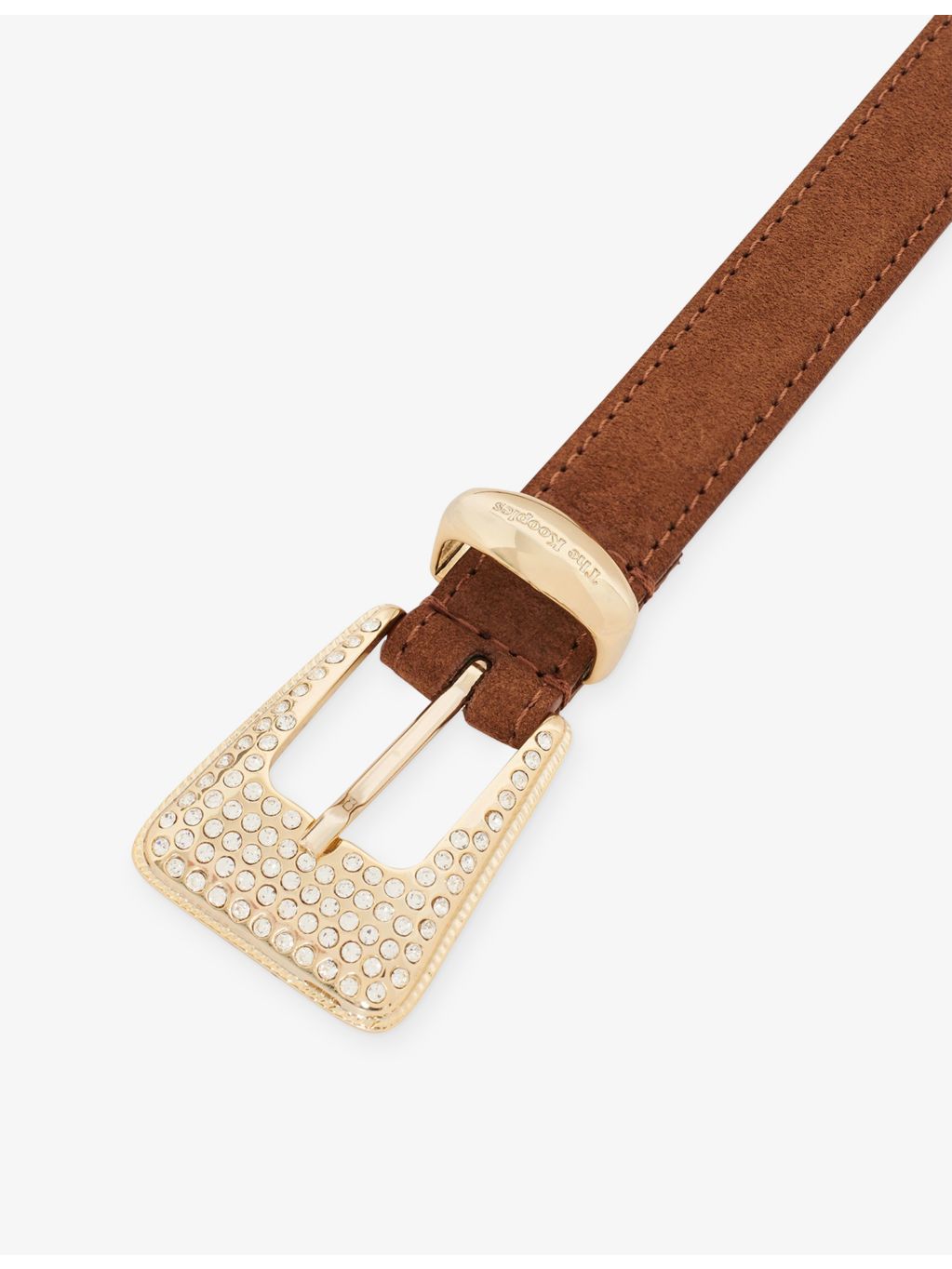 The Kooples rhinestone-embellished suede belt 2cm (British brand)