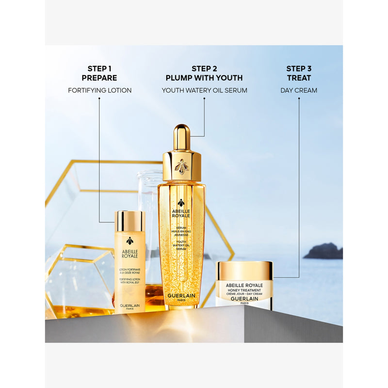 Guerlain Abeille Royale skincare set with serum, cream and lotion, UK version