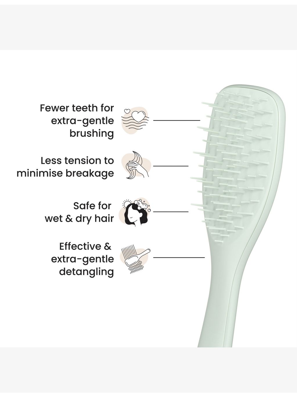 Tangle Teezer Ultimate Detangler Extra Gentle hairbrush 81g (British brand)