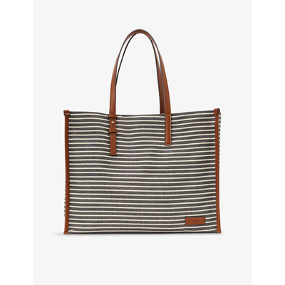 selfridges Reiss Sacha Striped Canvas Tote Bag- Buy online at McGrocer