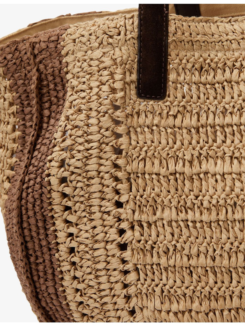 Reiss two-tone raffia tote bag, imported from the UK