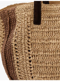 Reiss two-tone raffia tote bag, imported from the UK