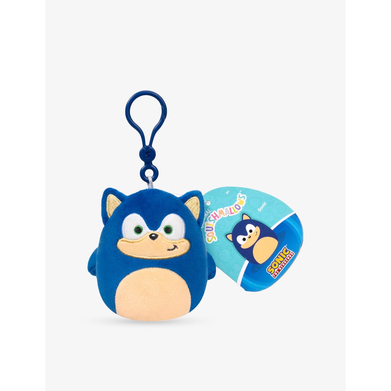 Squishmallows SEGA Sonic clip-on soft toy 9cm (British brand)