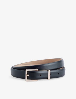 Max Mara Square-Buckle Leather Belt 3cm