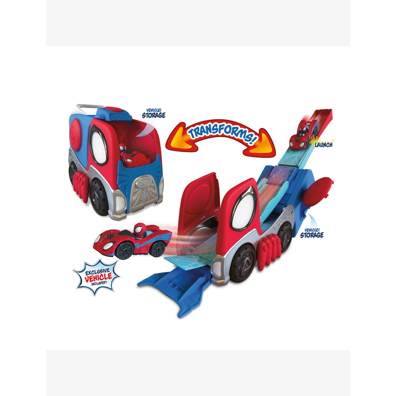 Spidey Transforming Hauler Raceway vehicle playset, UK version