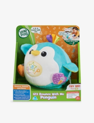 Leapfrog 123 Bounce Penguin interactive soft toy 14cm, imported from the UK