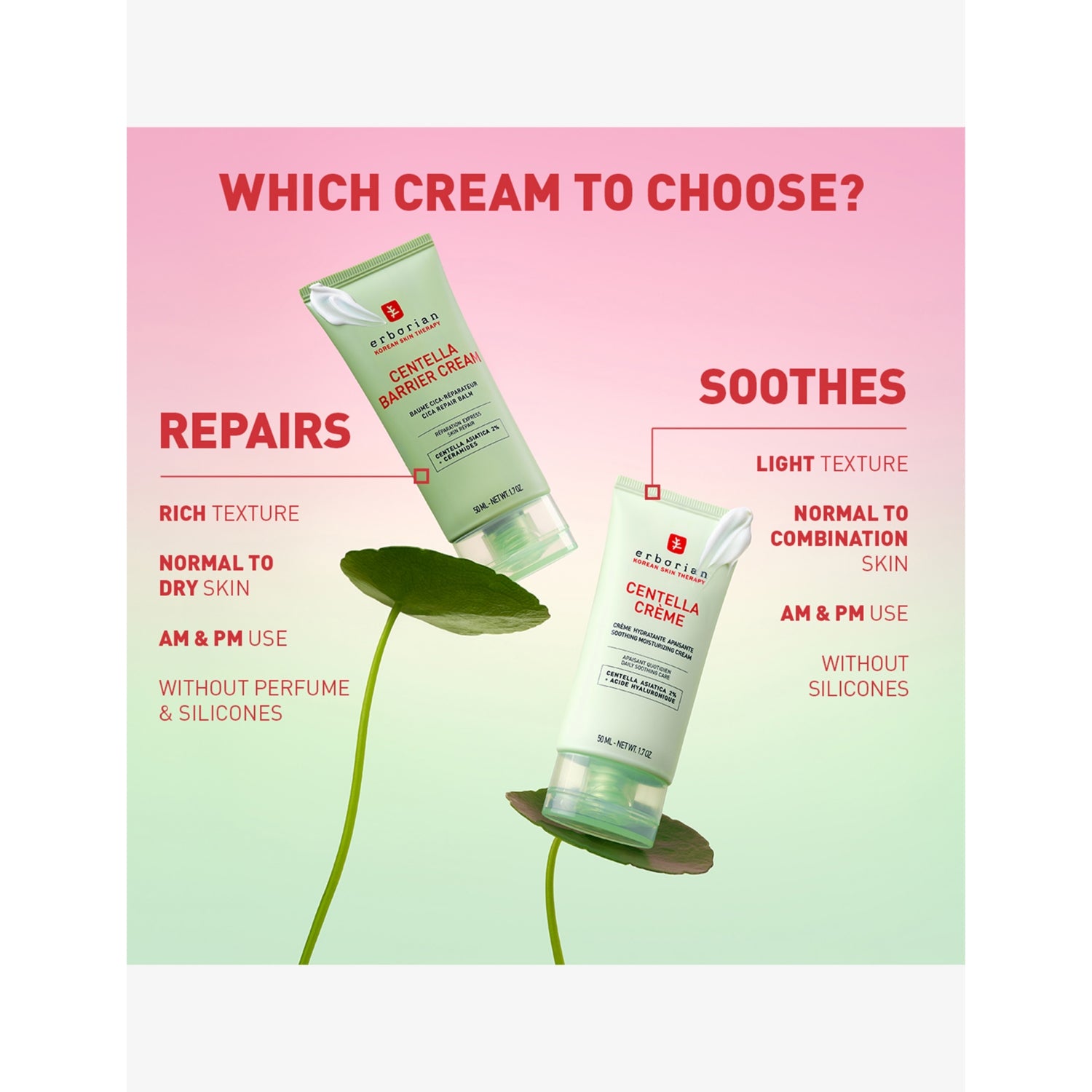 Erborian Centella Crème soothing moisturising cream 50ml (British brand)