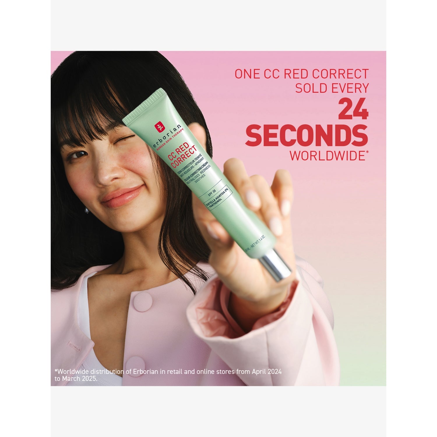 Erborian CC Red Correct colour corrector 40ml, imported from the UK