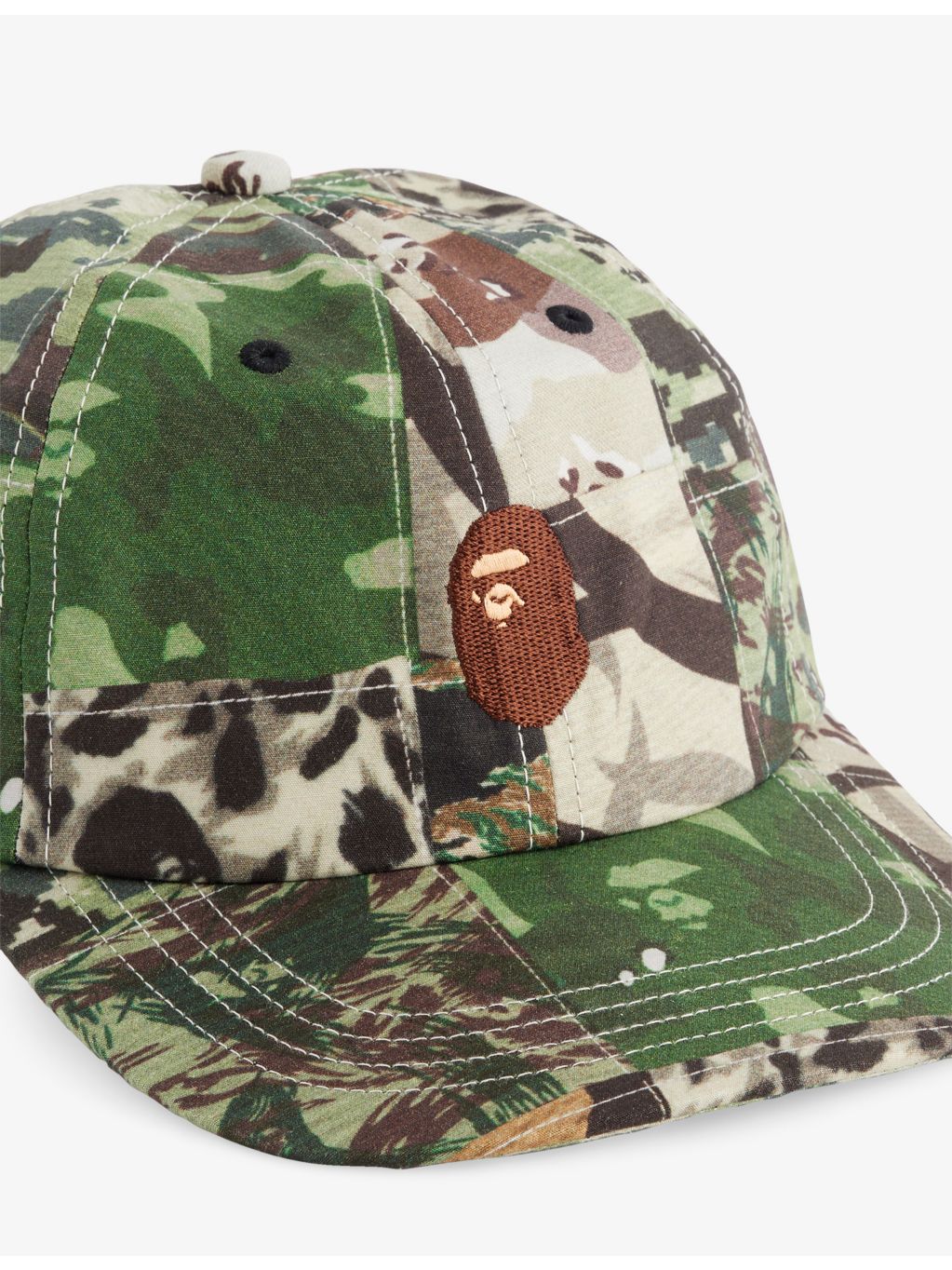 A Bathing Ape camouflage patchwork cotton cap (British brand)