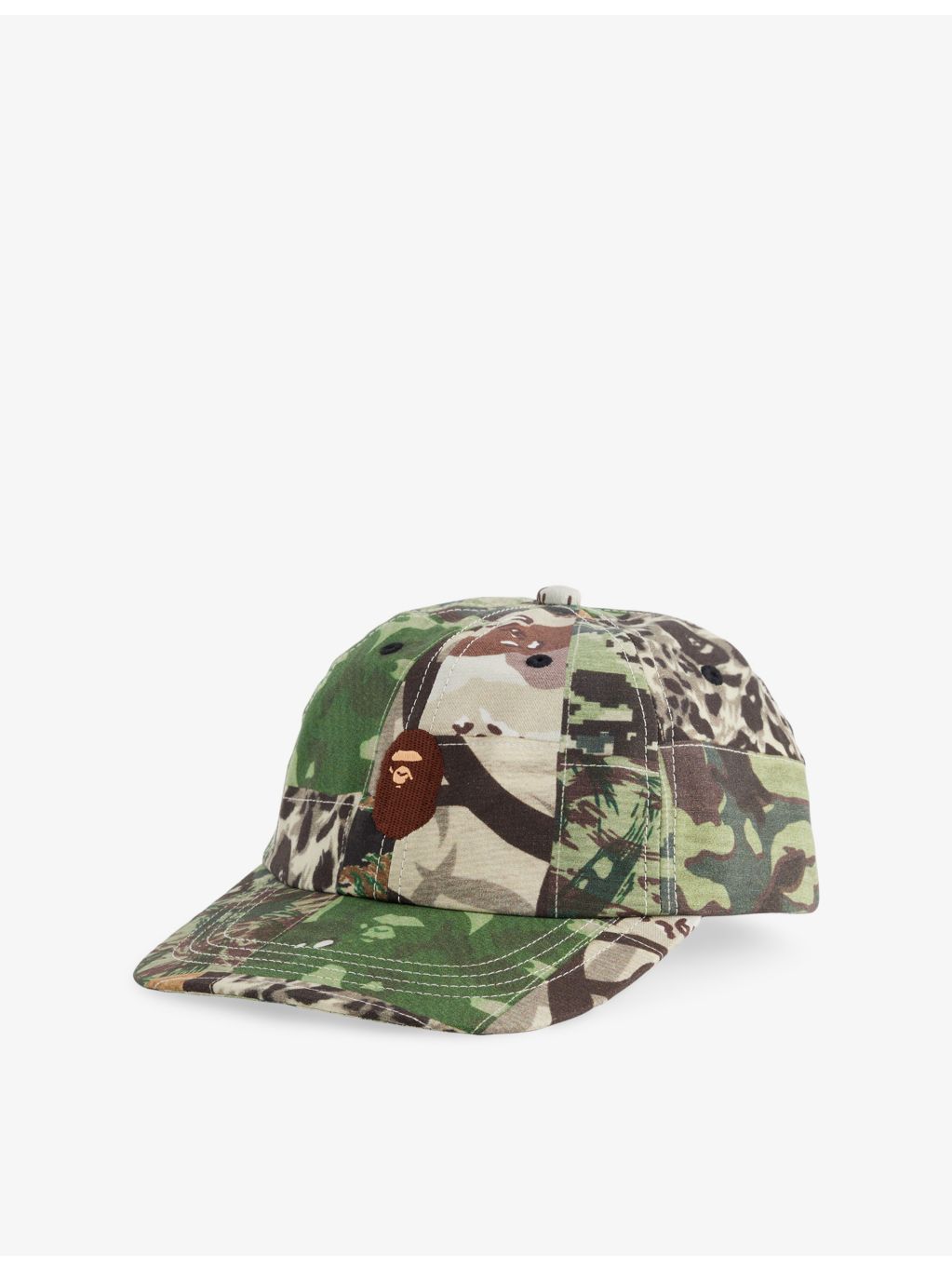 A Bathing Ape camouflage patchwork cotton cap (British brand)
