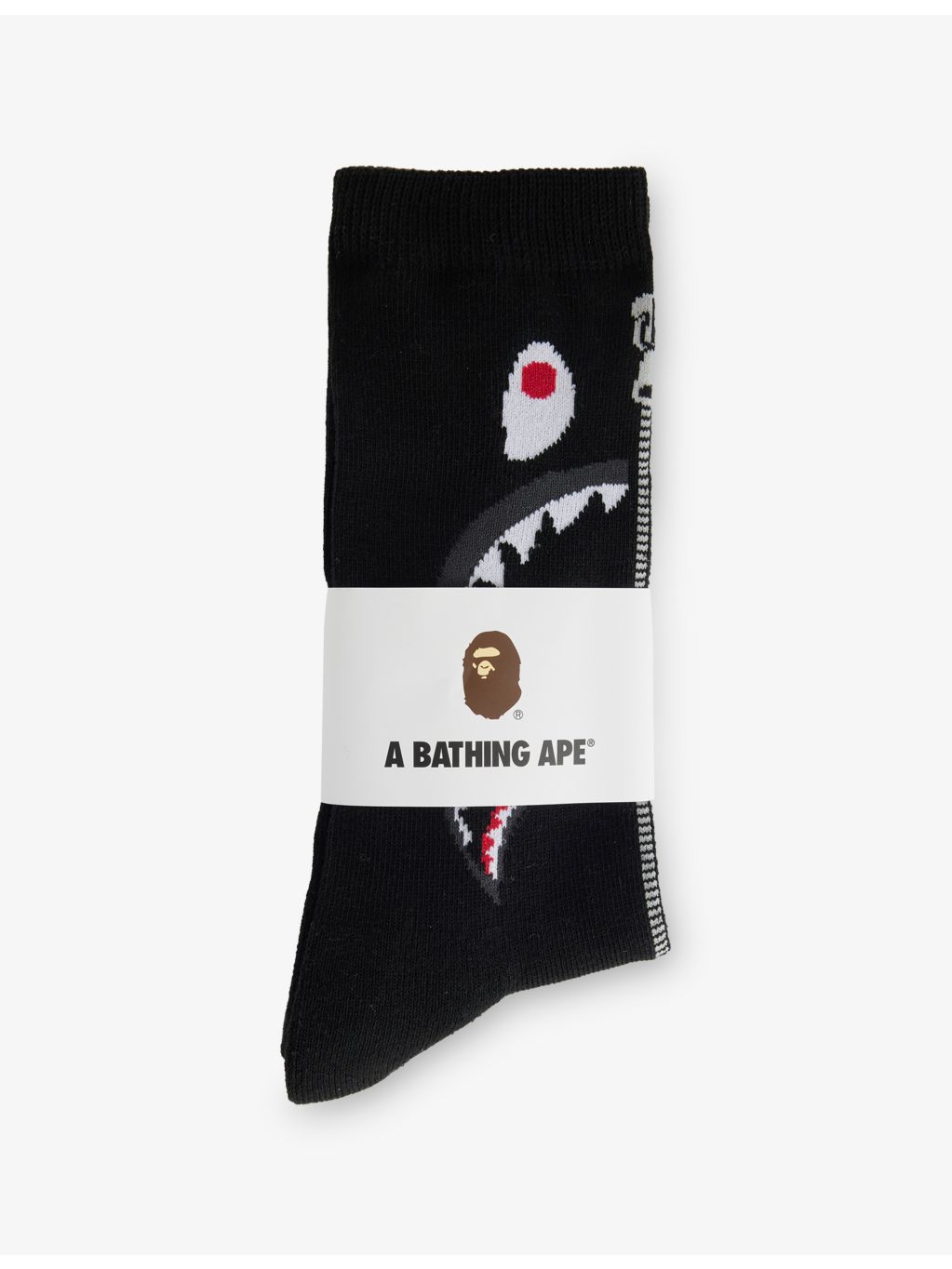 A Bathing Ape shark-print cotton-blend socks, UK version