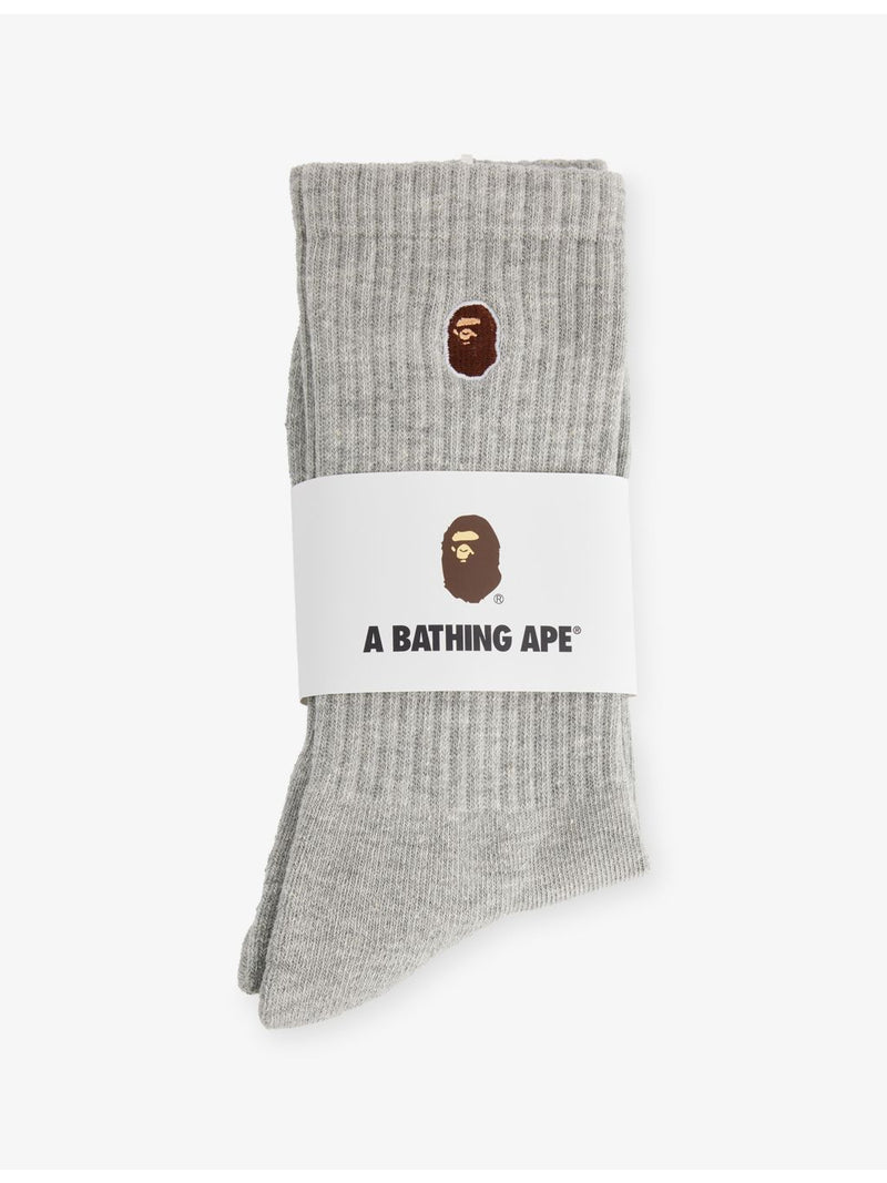 A Bathing Ape cotton-blend crew socks with logo, UK version