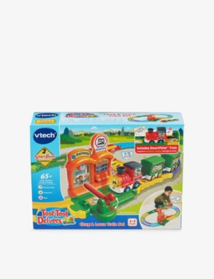VTech Toot-Toot Chug Learn Train interactive playset with wagons - British product