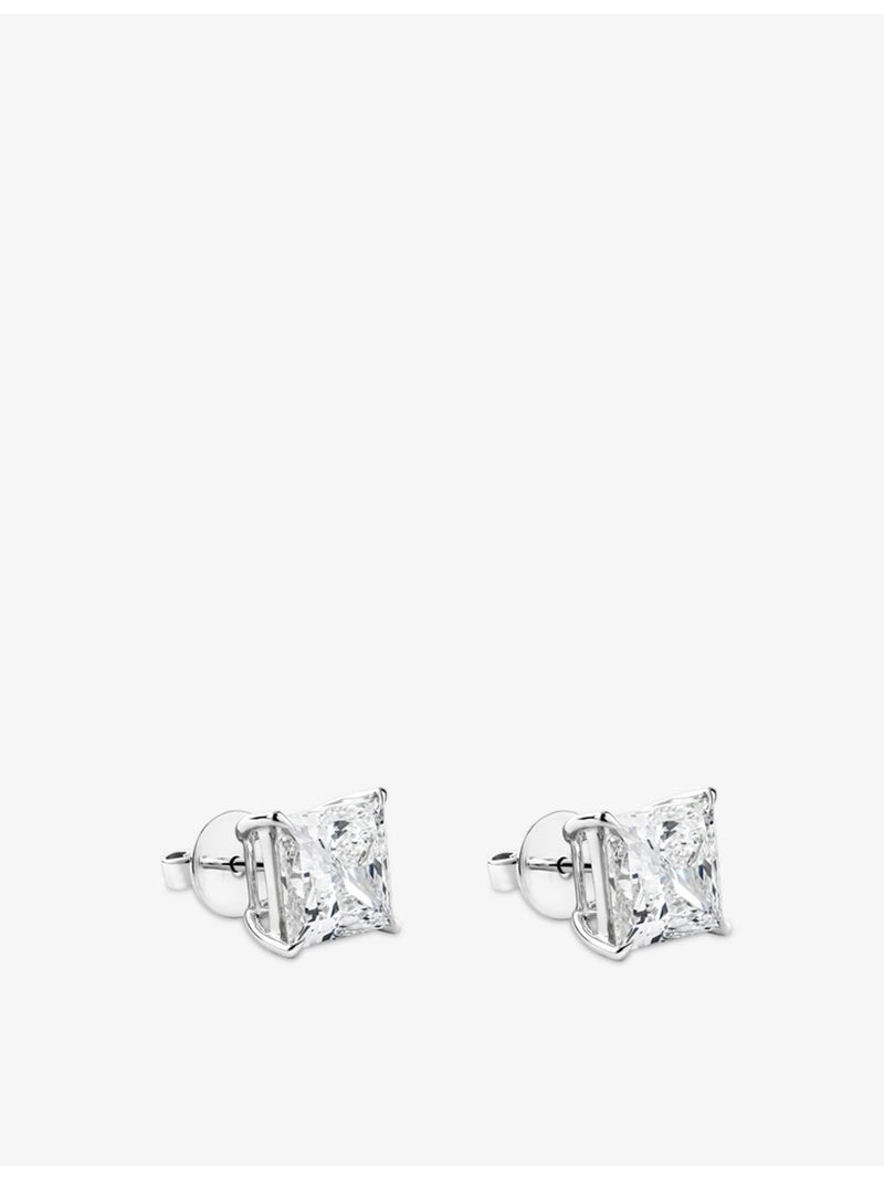 The Diamond Lab princess-cut 8.03ct lab-grown diamond stud earrings - British product