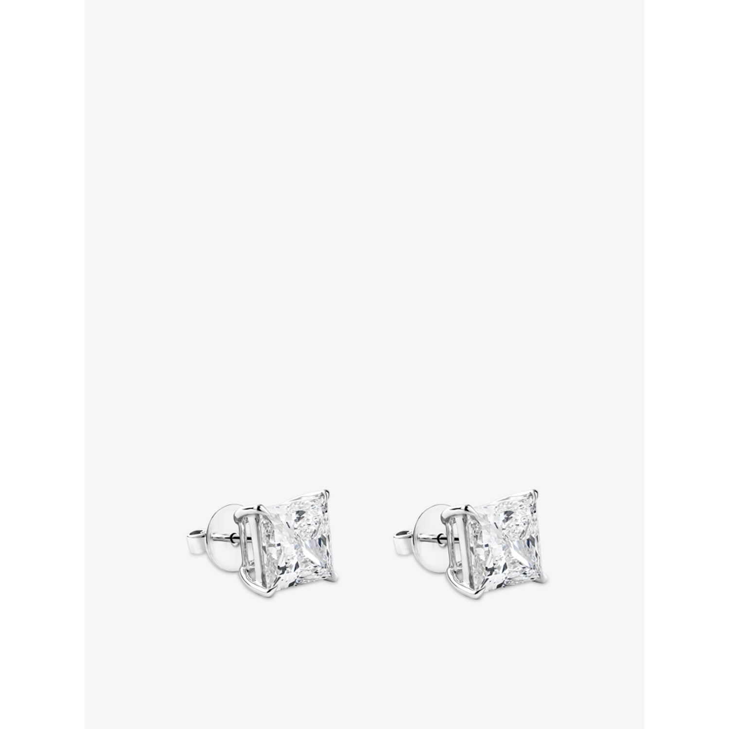 The Diamond Lab princess-cut 8.03ct lab-grown diamond stud earrings - British product
