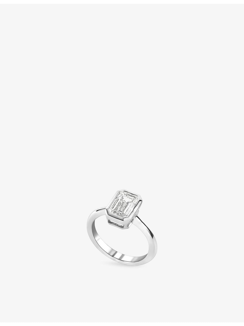 The Diamond Lab emerald-cut diamond ring 2.10ct white gold - British product