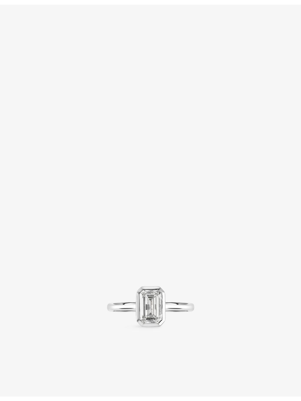 The Diamond Lab emerald-cut diamond ring 2.10ct white gold - British product