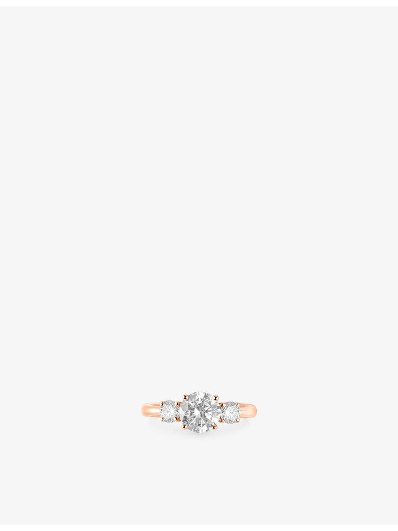The Diamond Lab 18ct rose-gold brilliant-cut 1.99ct diamond ring - British product